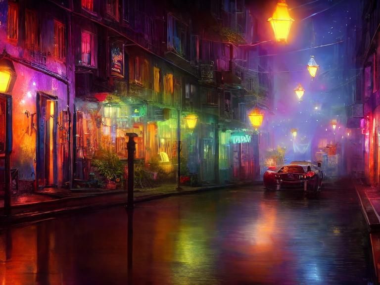 Galaxy Nebula Tavern with Twinklelights, Fantasy Art