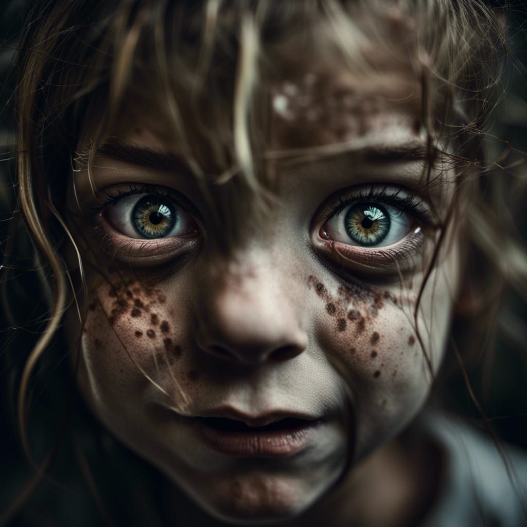 Intense Portrait of a Girl in Ambient Light