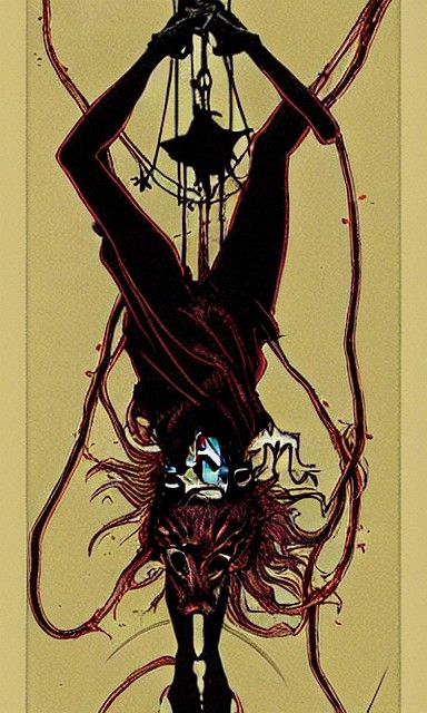 Gothic Tarot Card: The Hanged Man Portrait