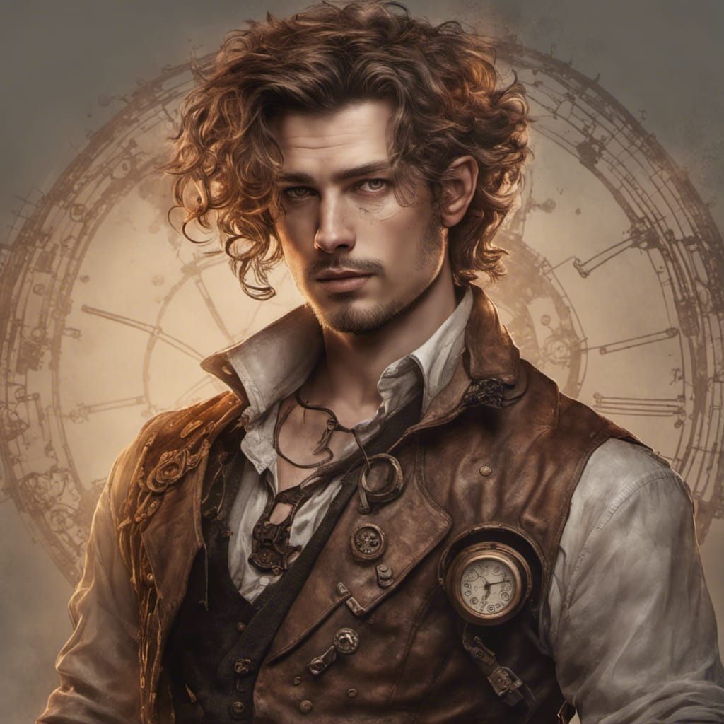 Steampunk Artificer in Dreamlike Neon Lighting