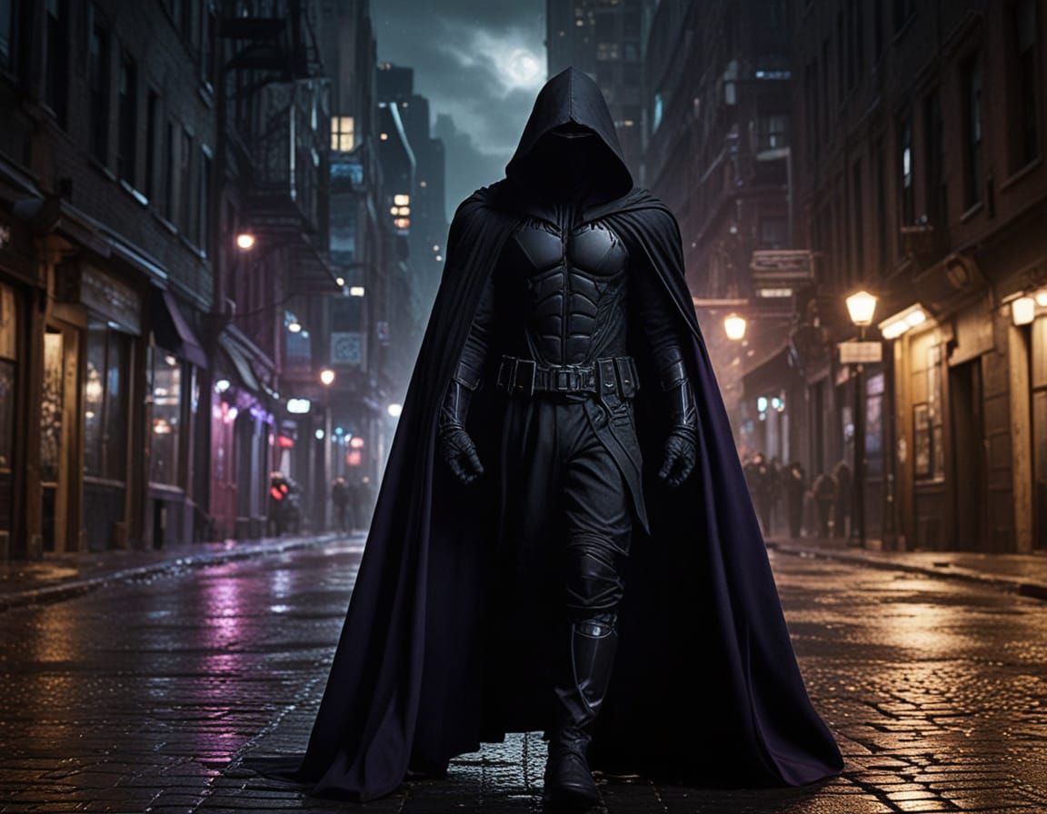 Ninja Warrior in Gotham with Glowing Eyes