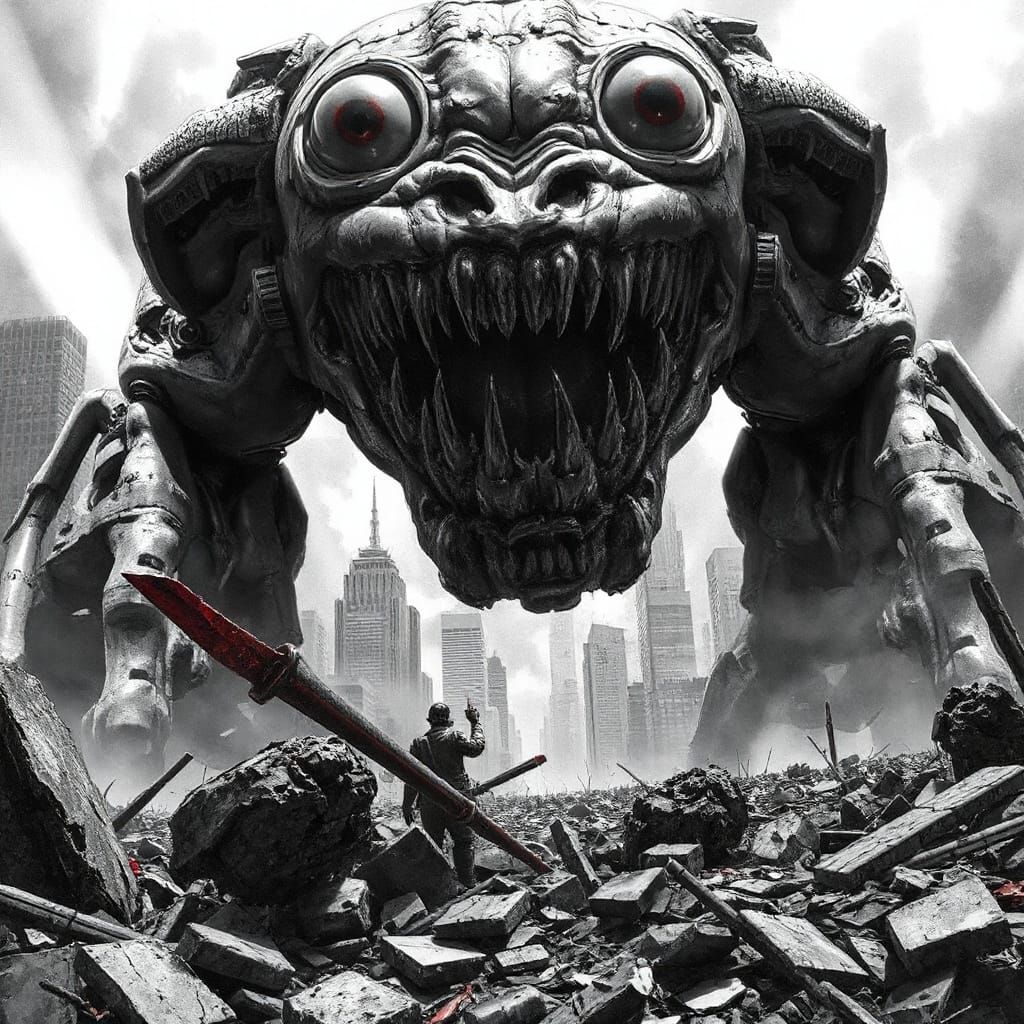 Distorted Giant Dominates Post-Apocalyptic Cityscape