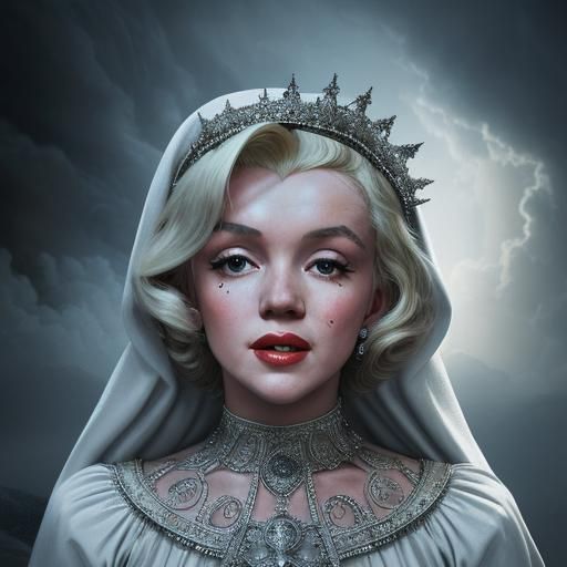 Marilyn Monroe as Virgin Mary: Digital Painting