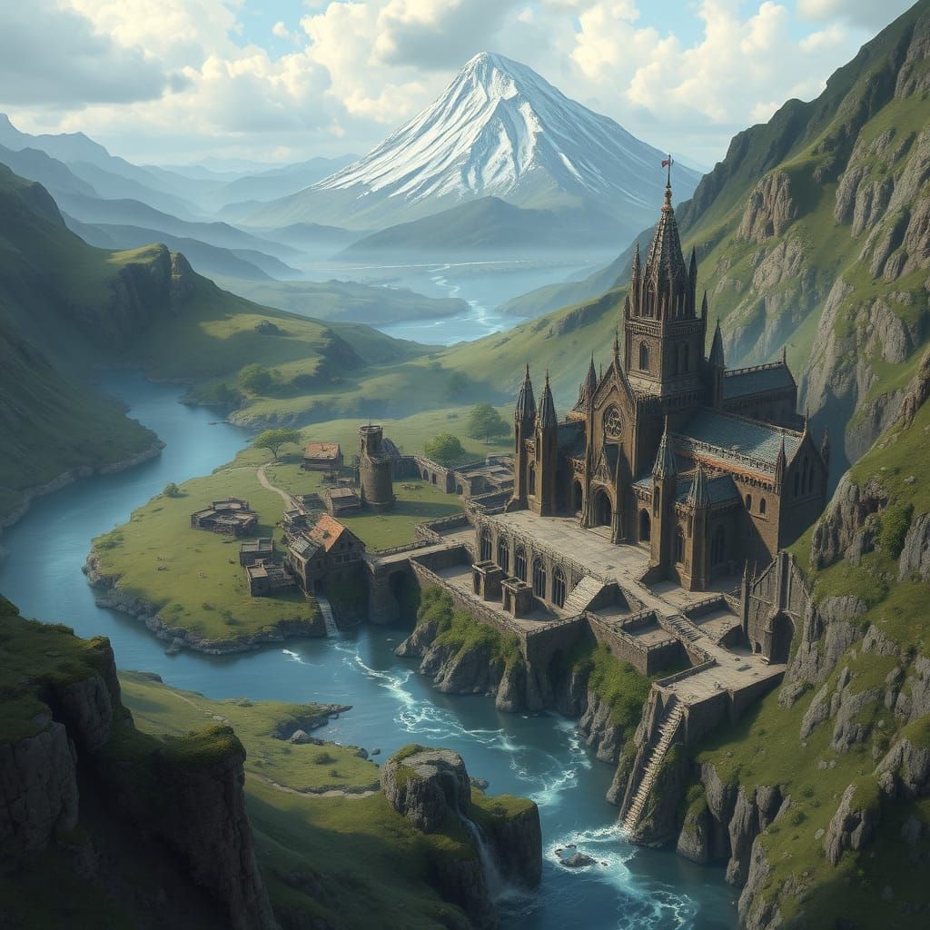 Epic Fantasy Map in Dungeons & Dragons Style