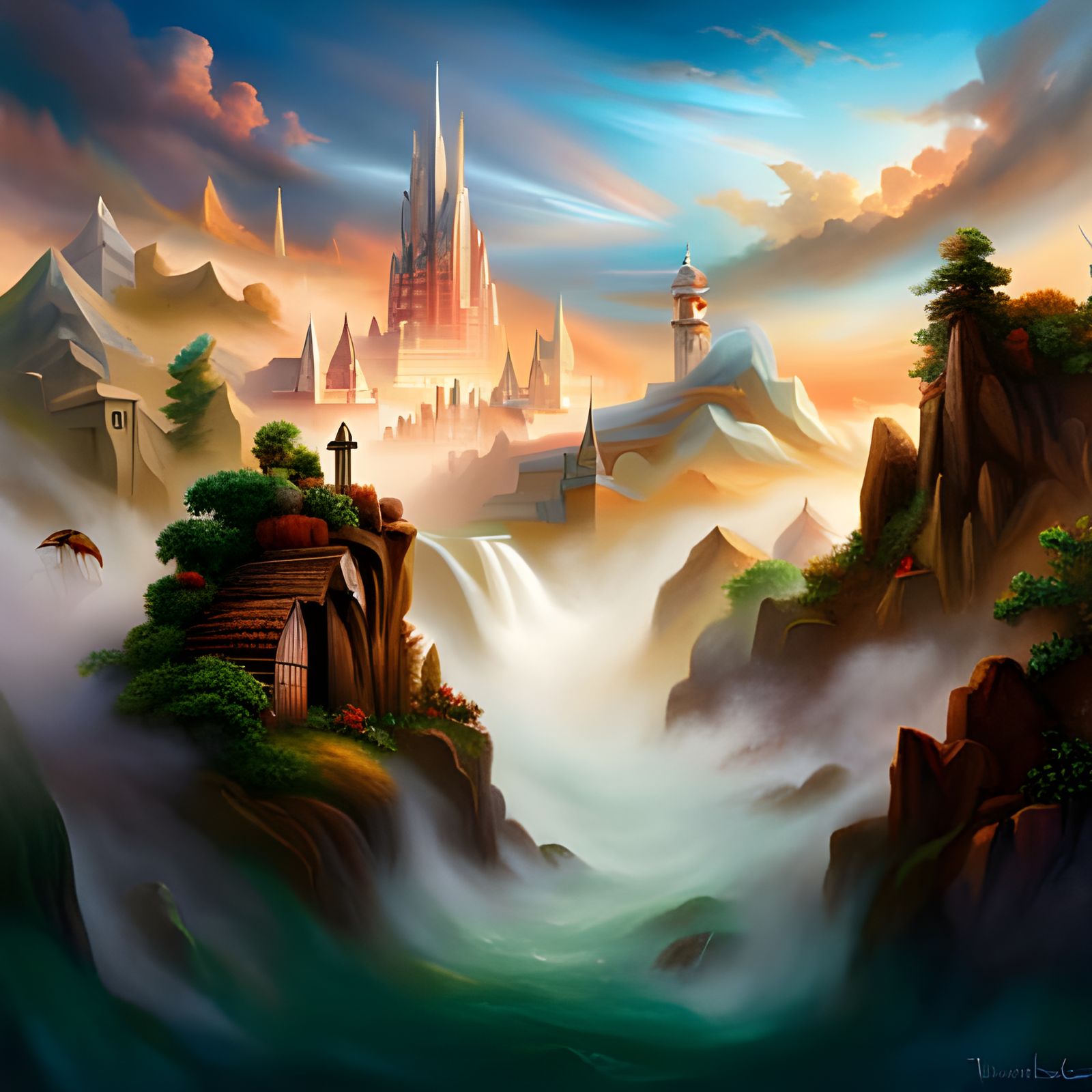 Abstract Revolution in Papercraft Style with Soft Focus