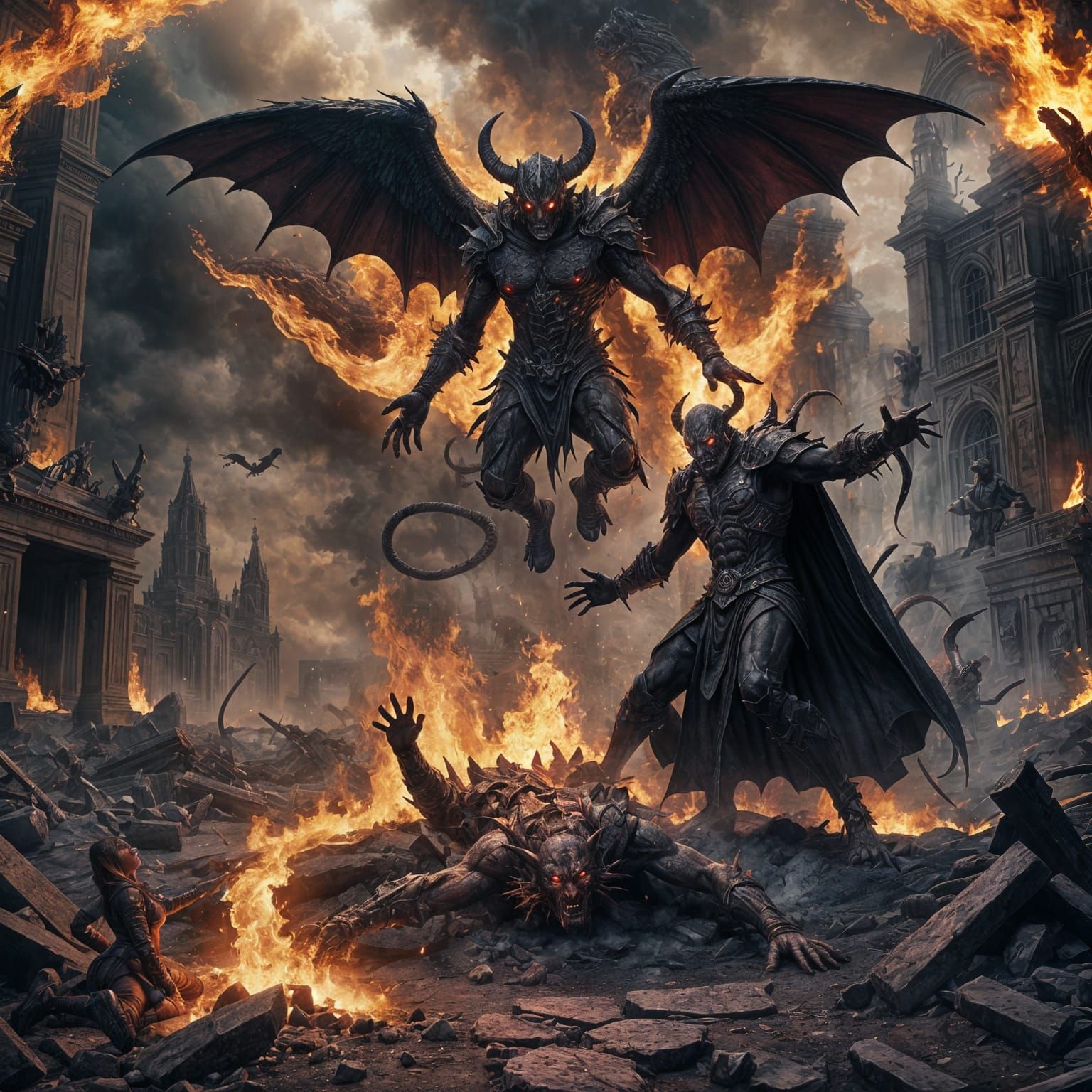 Infernal Grasp: Demon Pulls Angel into Hell