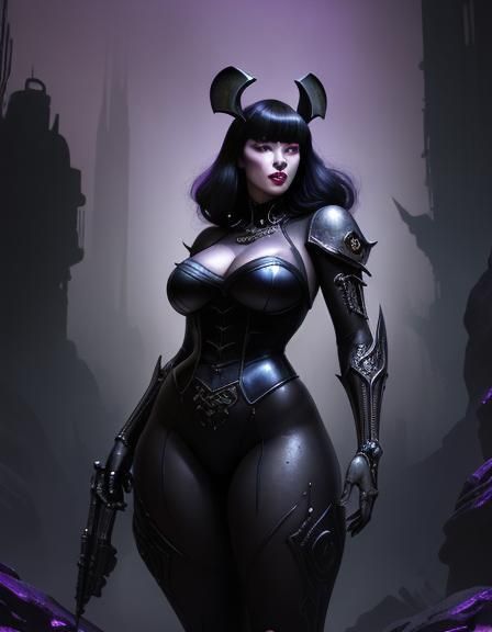 Betty Page. Alice in wonderland, exagerated large boosom BBW...