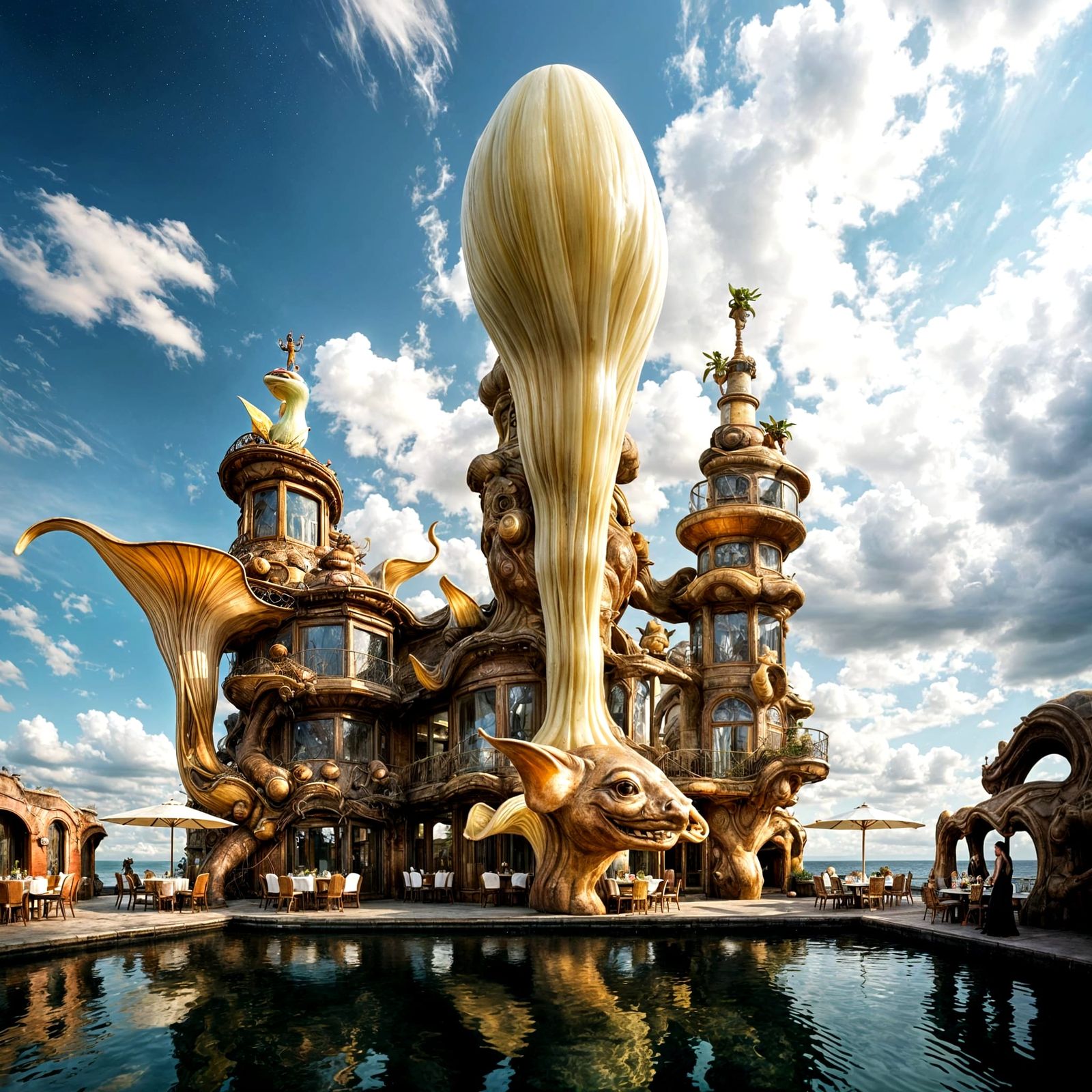 Surreal Alien Restaurant Celebration: Professional Photograp...