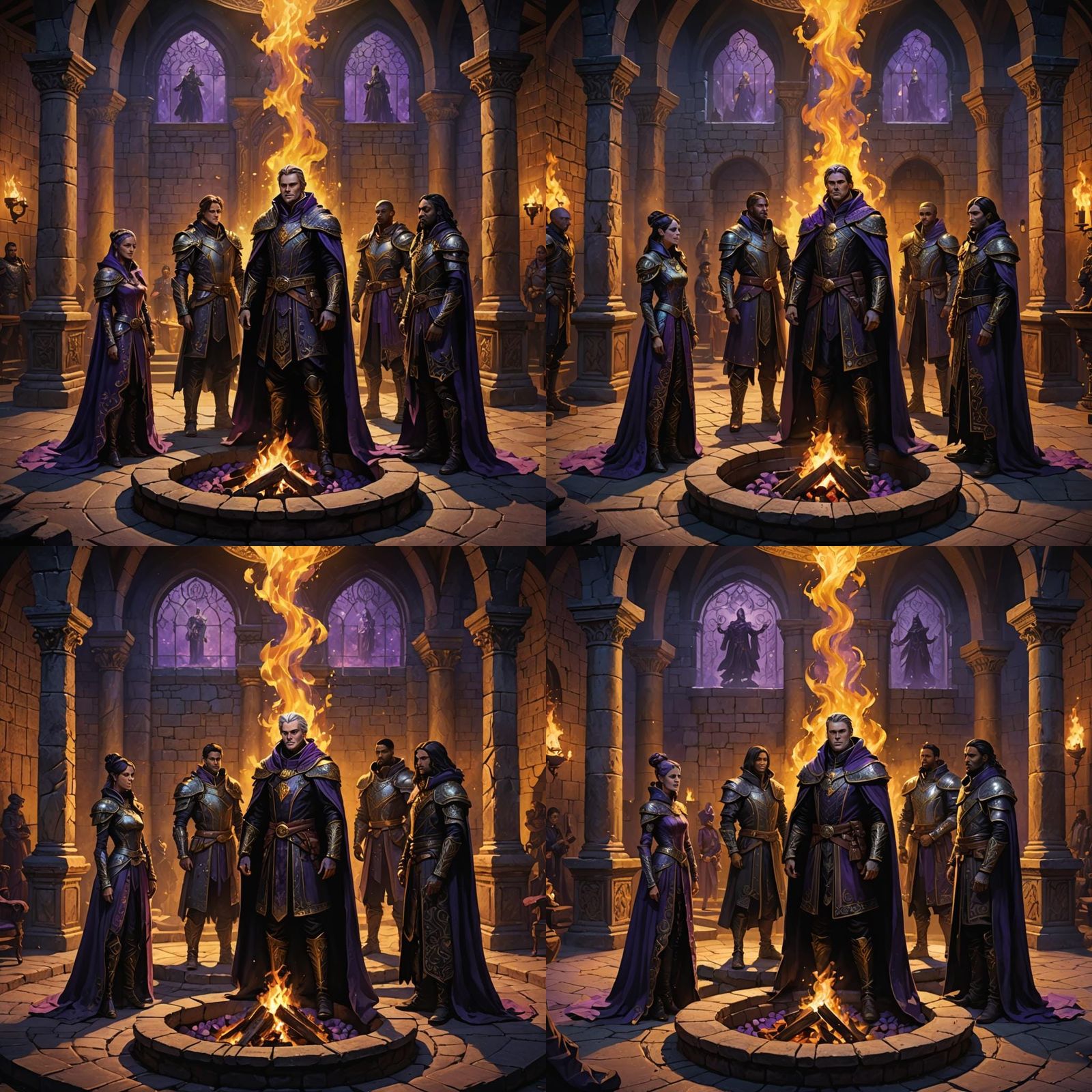 Ornate Council Chamber in Dark Fantasy Style