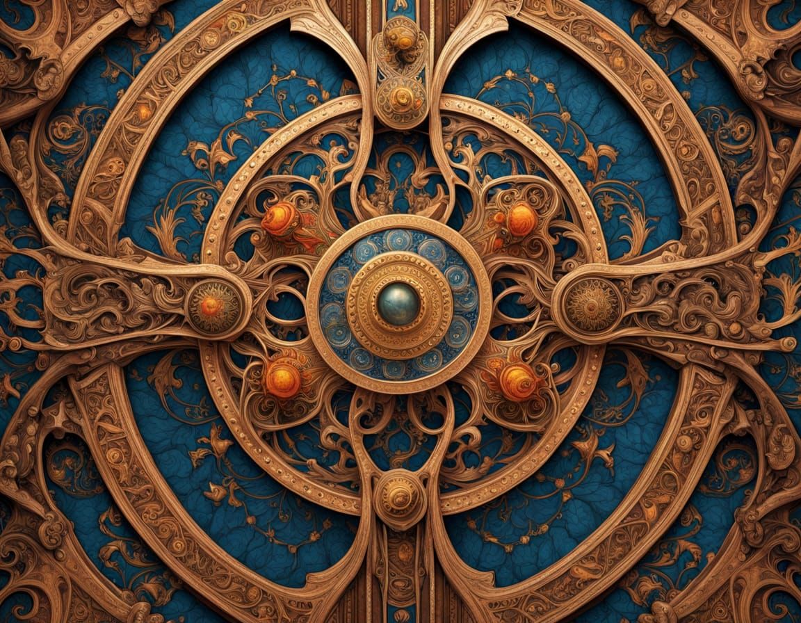 Renaissance Space Explorer Amidst Ancient Machinery