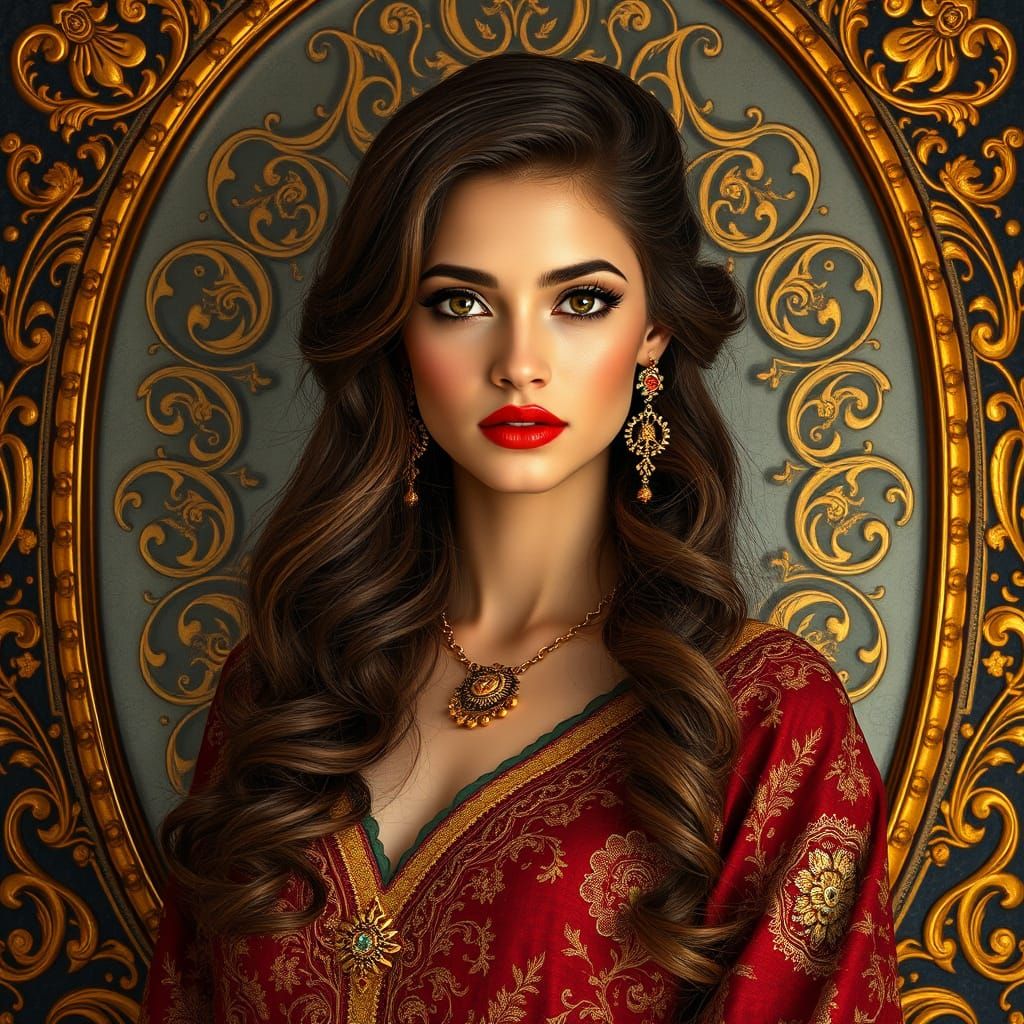Regal Maharajah-Inspired Portrait in Jewel-Toned Opulence