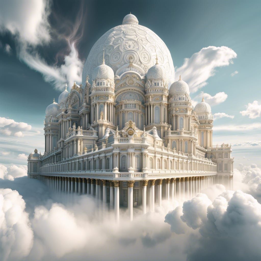Visually Stunning Cloud Cathedral in High Fantasy Art