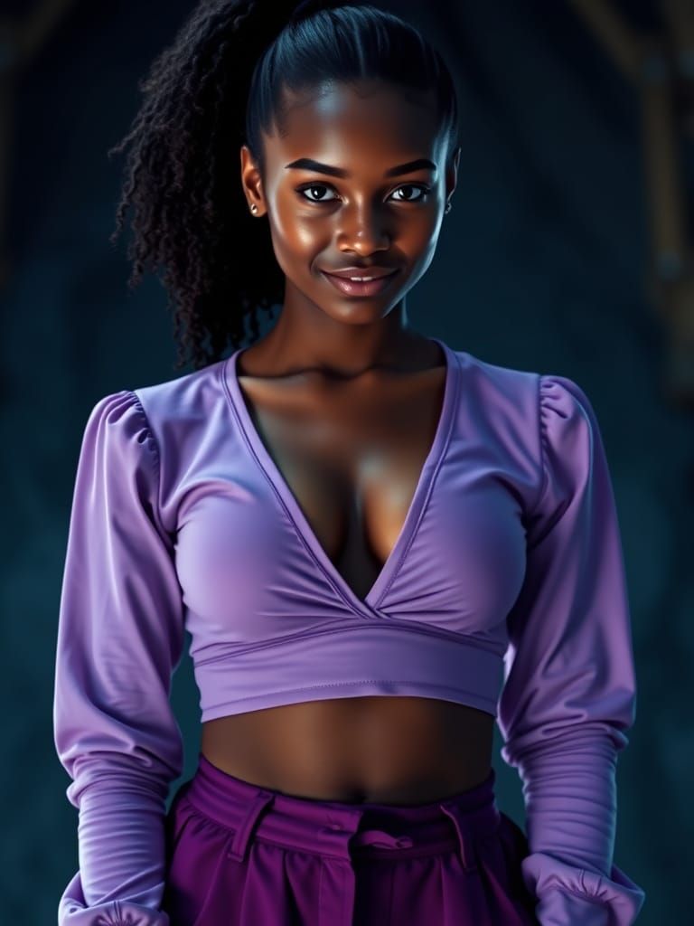 Dominican Woman Portrait in Biomechanical Surreal Style