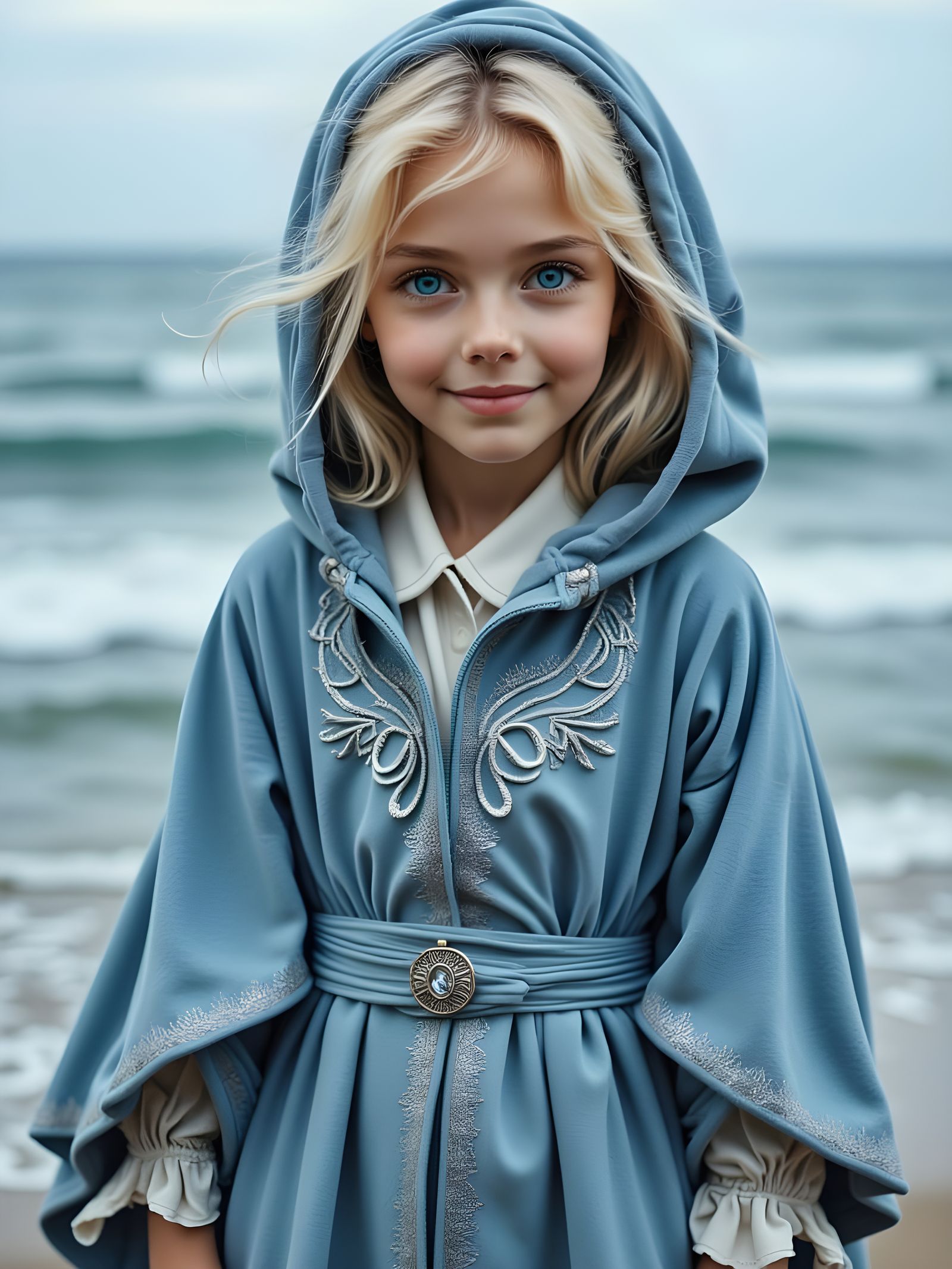 Ethereal Maiden in Blue Priestess Robe