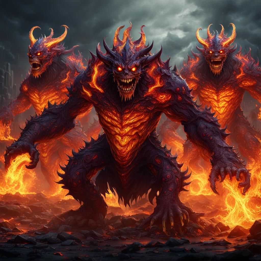 Fiery Monsters in Fantastical Concept Art