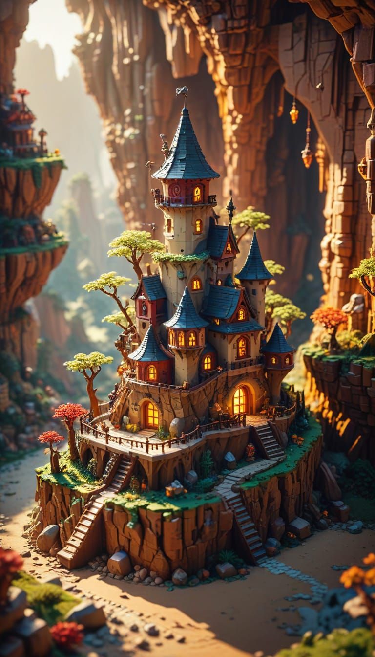 Isometric D&D Glade with Wizard Tower