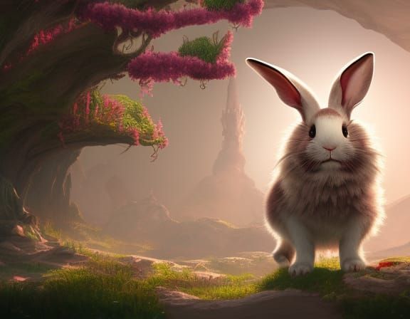 Fantastical White Rabbit Concept Art
