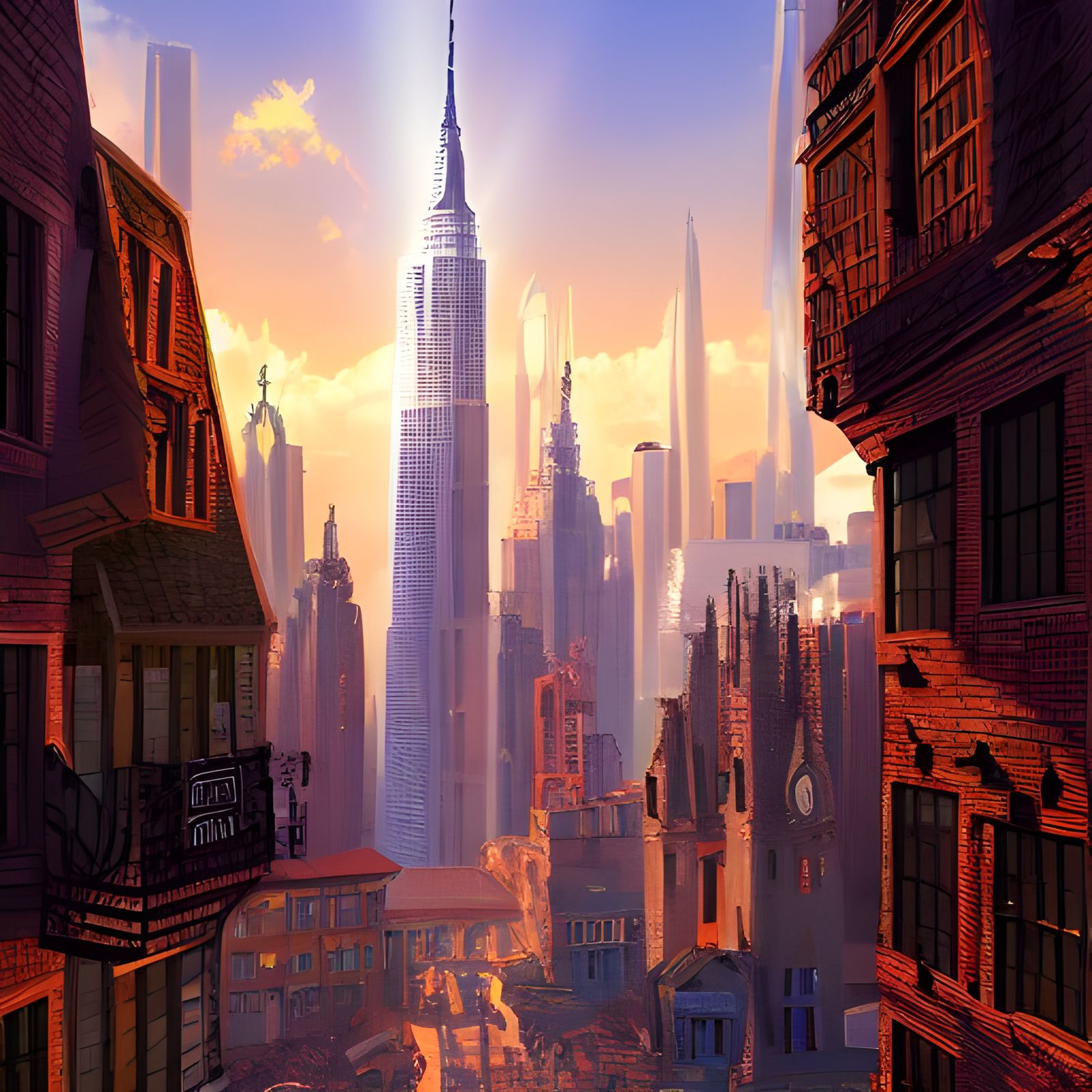 Medieval New York City: Auroracore Fantasy Artwork