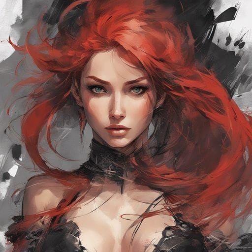 Stunning Portrait of a Beautiful Red-Haired Girl