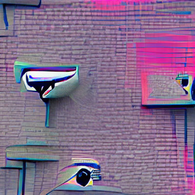 Futuristic AI Surveillance Scene