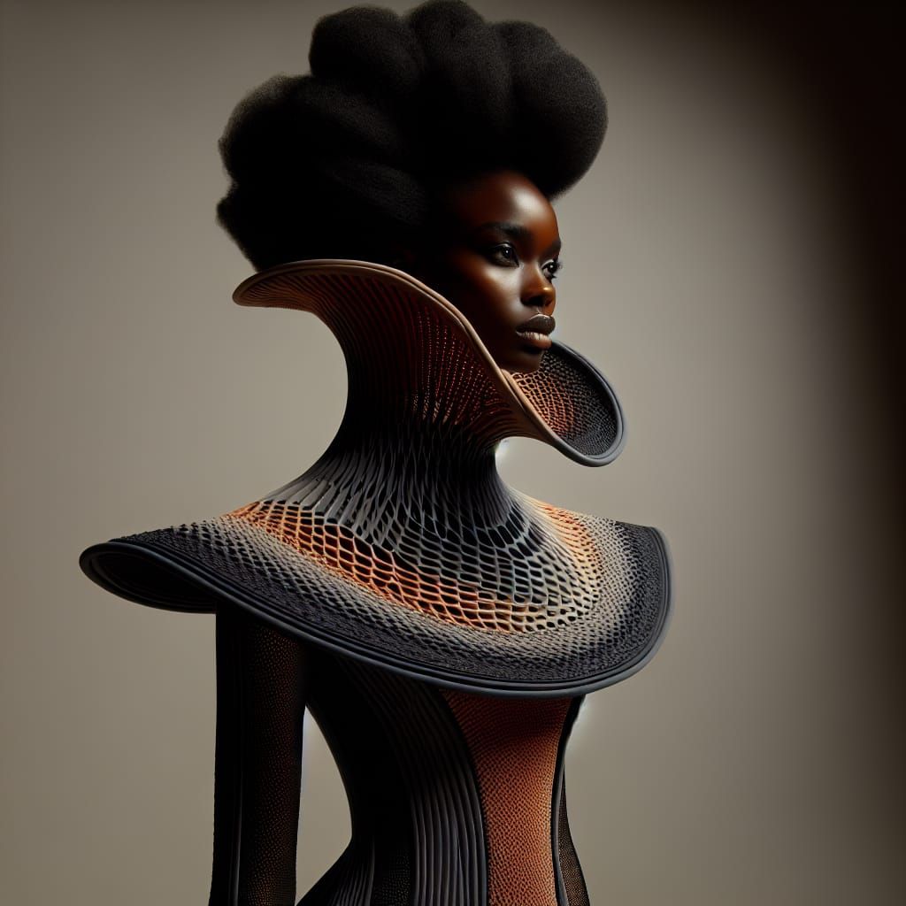 Futuristic High Fashion: Avant-Garde Reptile Dress