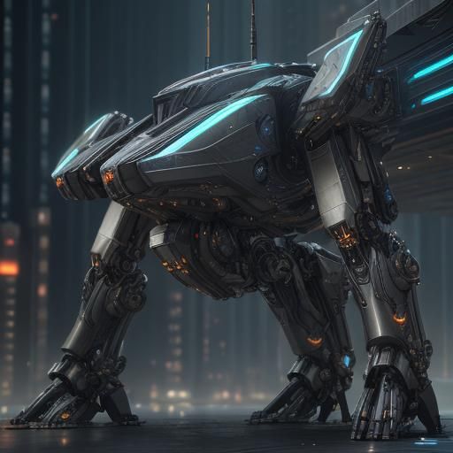 Futuristic Sci-Fi Mech with Intricate Details
