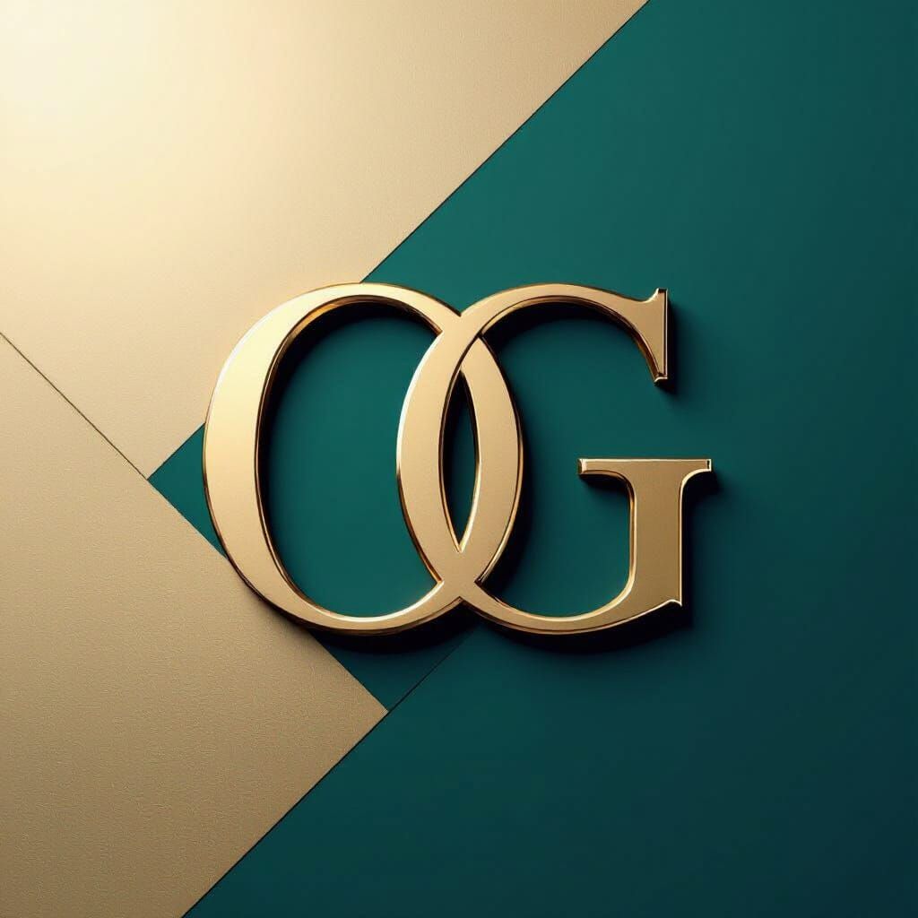 Geometric Luxury OG Logo in Metallic Silver on Dark Backgrou...