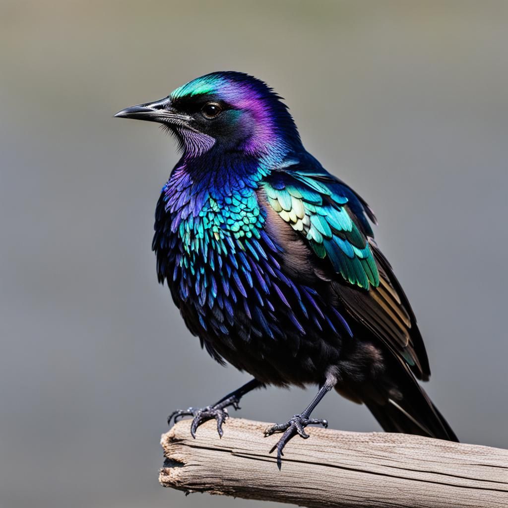 Iridescent Starling Bird Feathers