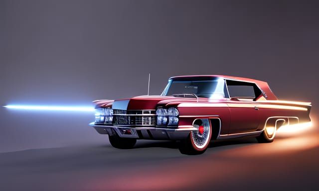 Black 1964 Cadillac Eduardo: Dark Fantasy Concept Art
