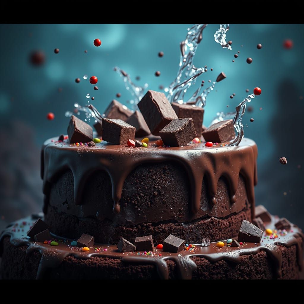 Surreal Chocolate Fantasy in Rich, Fantastical Style