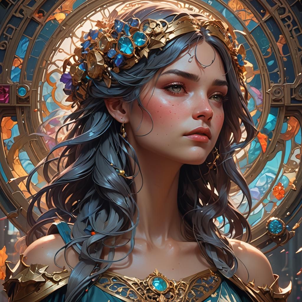 Board Game Character Portrait in Hyperdetailed Digital Art