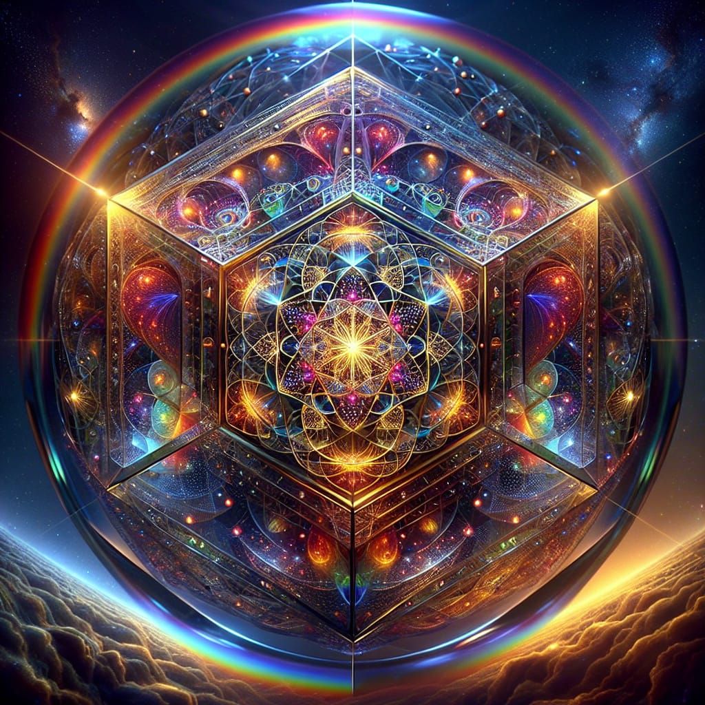 Prism of Sacred Geometry Reflecting Light