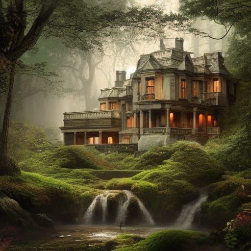 Dramatic Woodland House: Digital Matte Painting