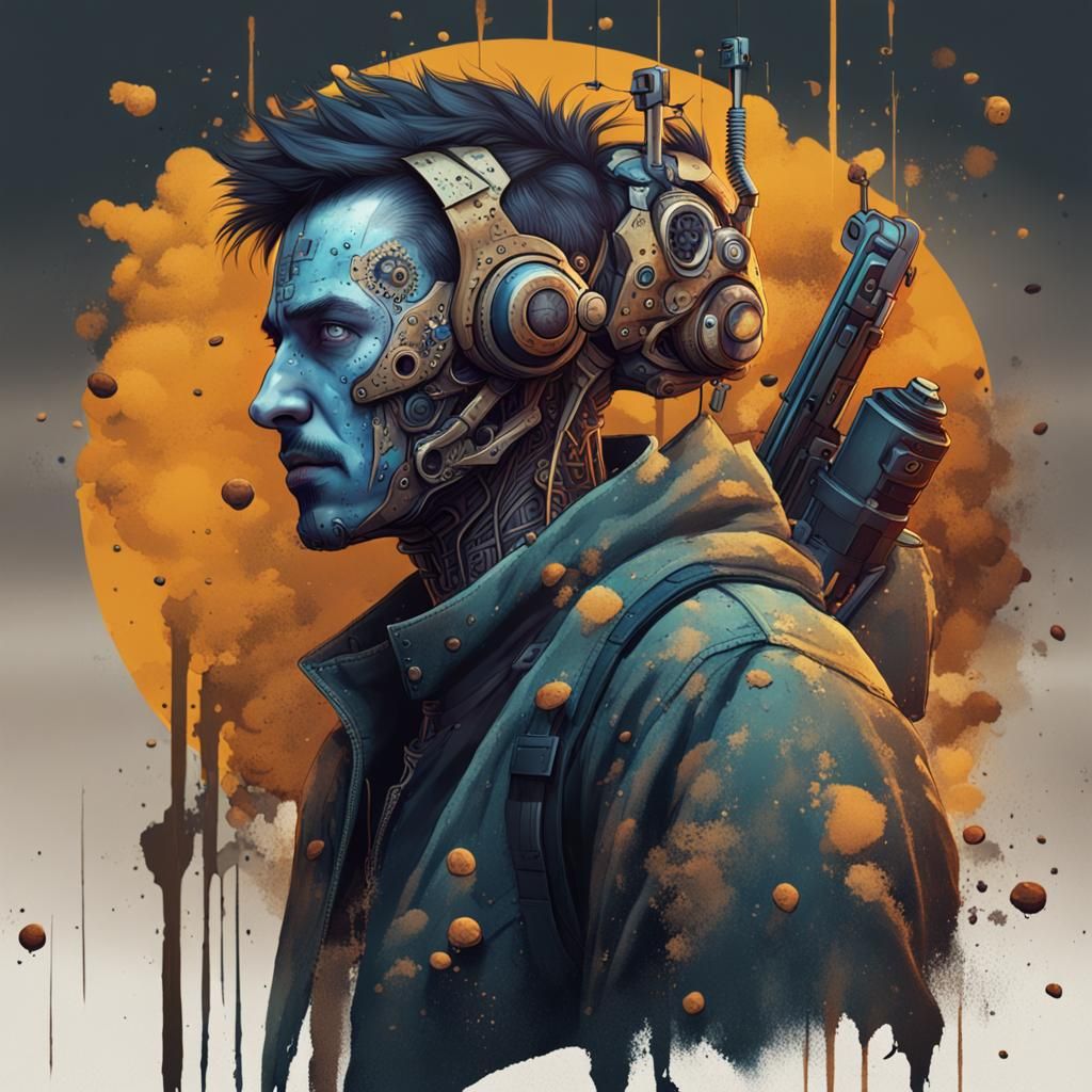 Augmented Explorer in Dystopian World: Ink Painting