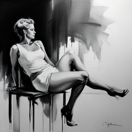 Monochromatic Ink Drawing: Sunny Days in Lonely Places