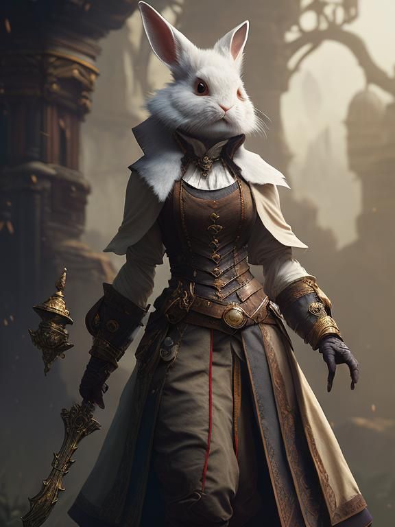Rabbit Folk Diplomat in Detailed Matte Painting