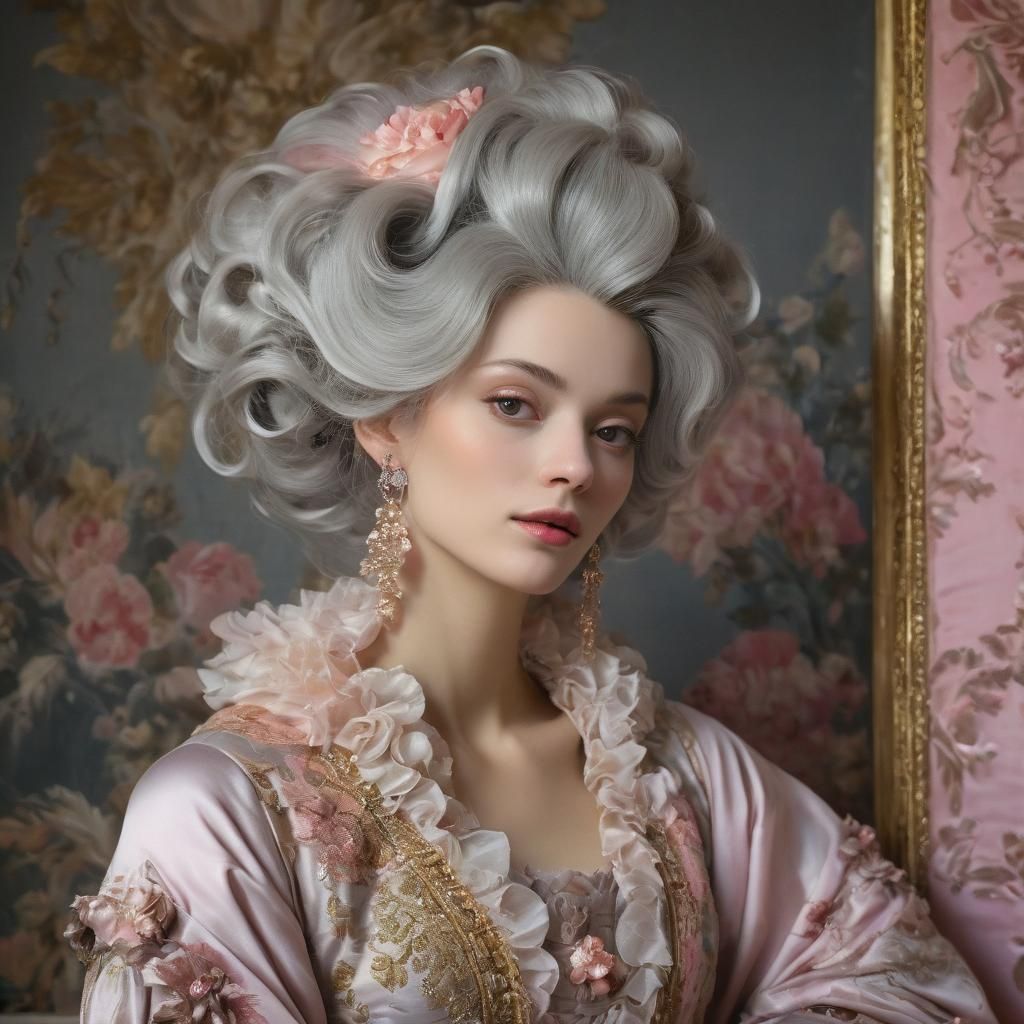 Rococo Portrait of a Woman in Boudoir