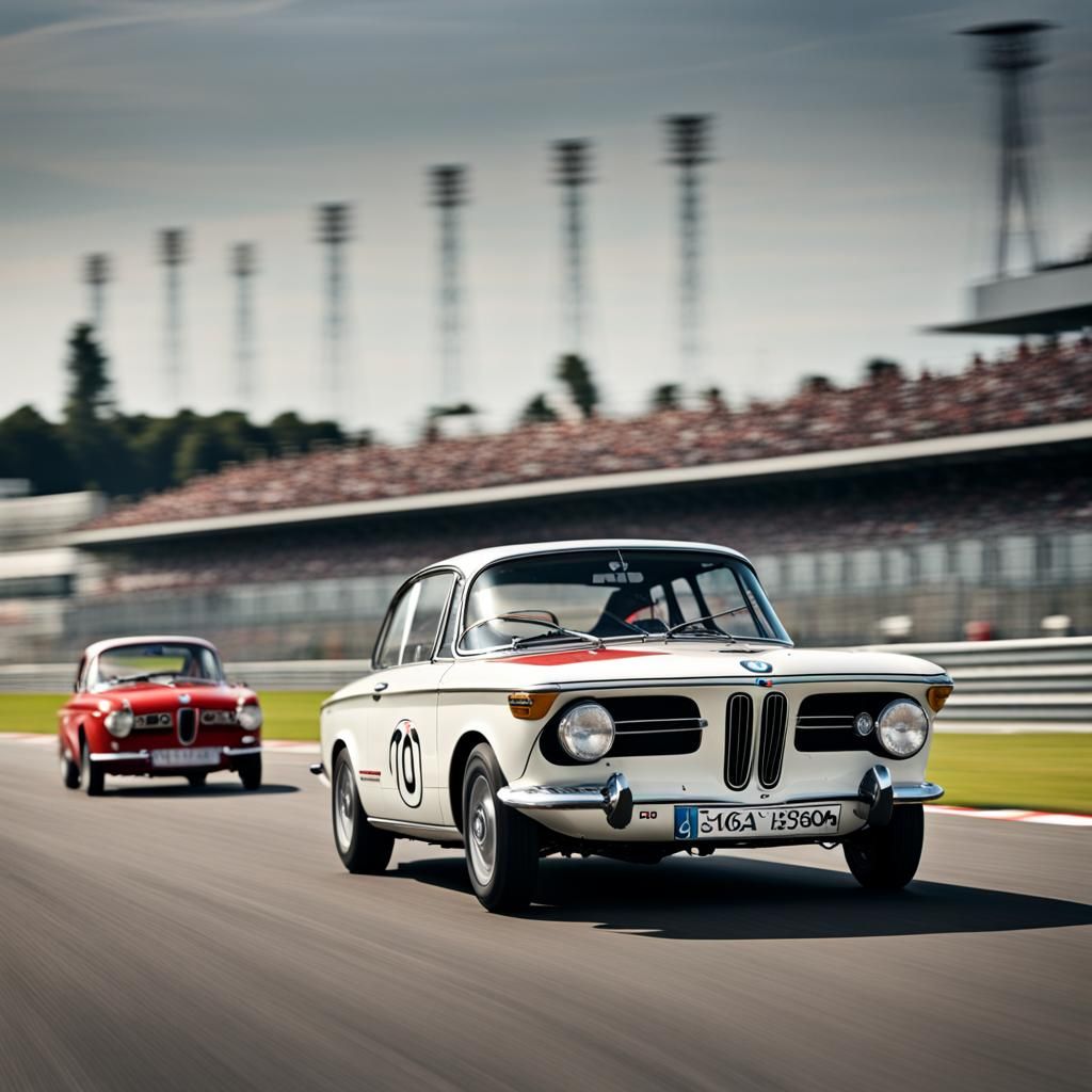 BMW 1800 TI/SA Race Car on Track