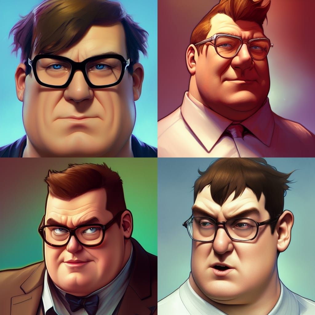 Peter Griffin Portrait in Art Nouveau Style