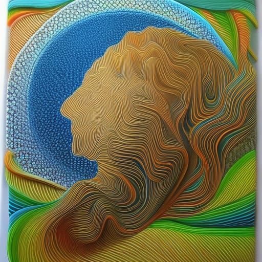 Female Sphinx in Hyperrealistic Oil Painting Style