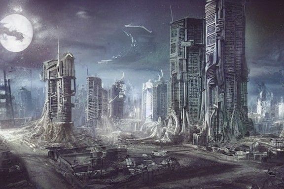 Dystopian Future: Apocalyptic Cityscape