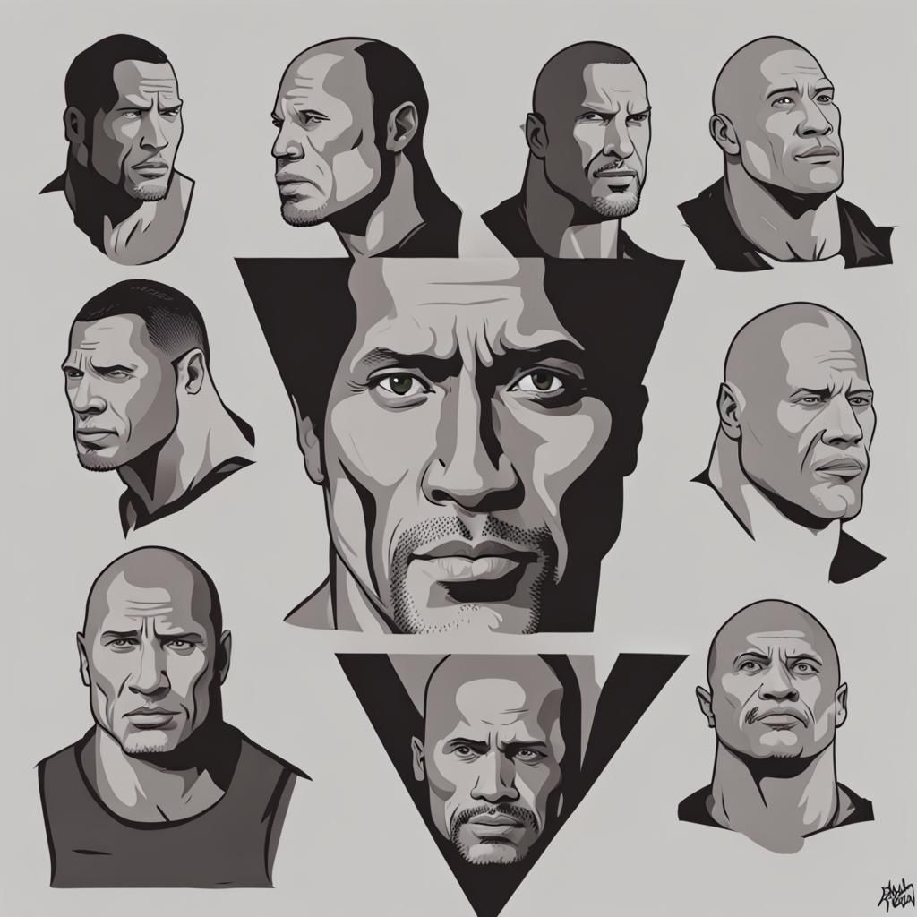 Dwayne 'The Rock' Johnson Face Digital Rendering