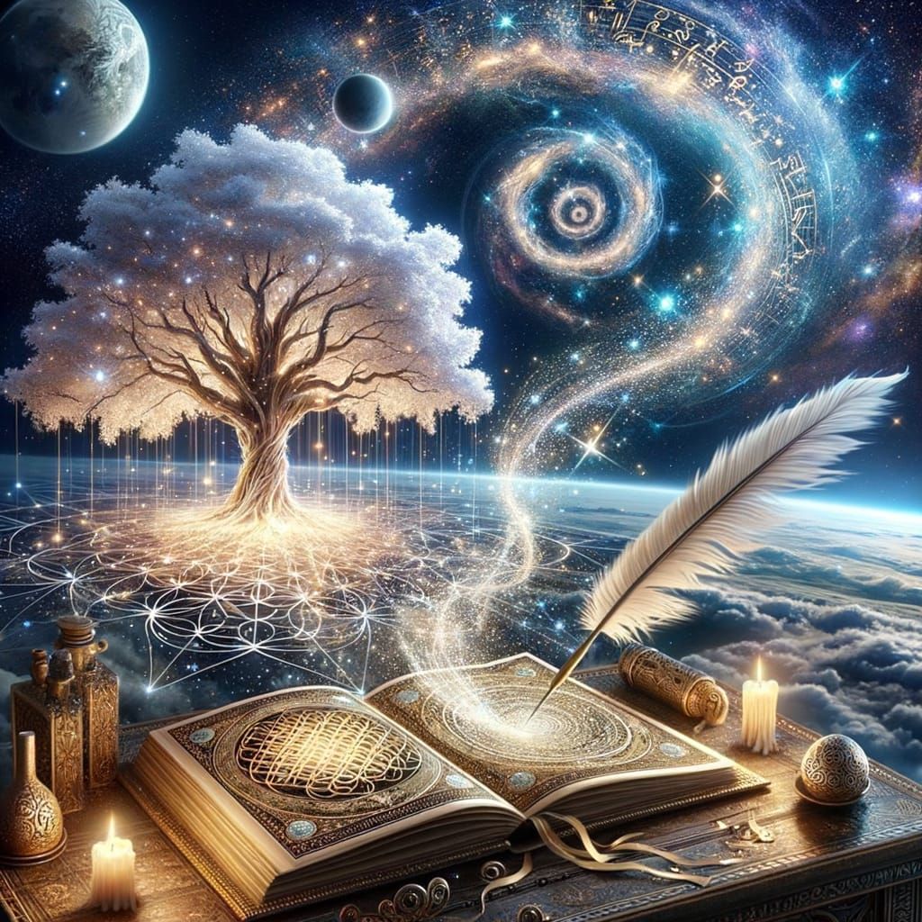 Radiant Tree of Life with Sacred Geometry