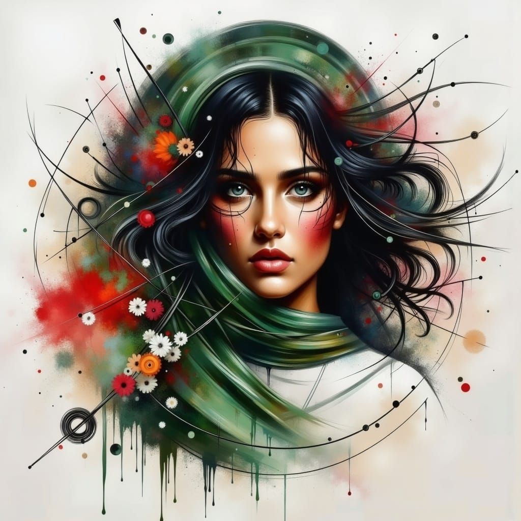 Minimalist Abstract Portrait of Arabic Woman