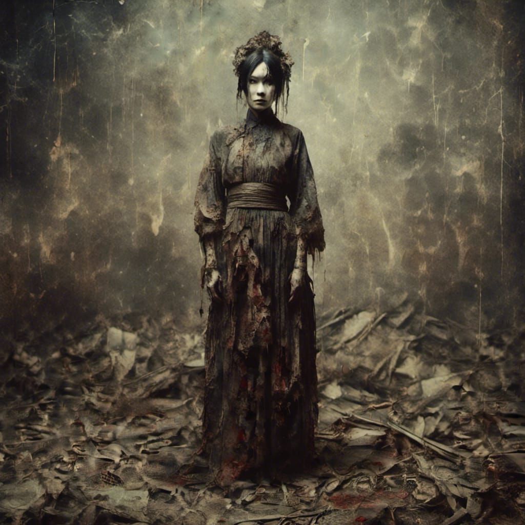 Haunted Chinese Woman in Macabre Style