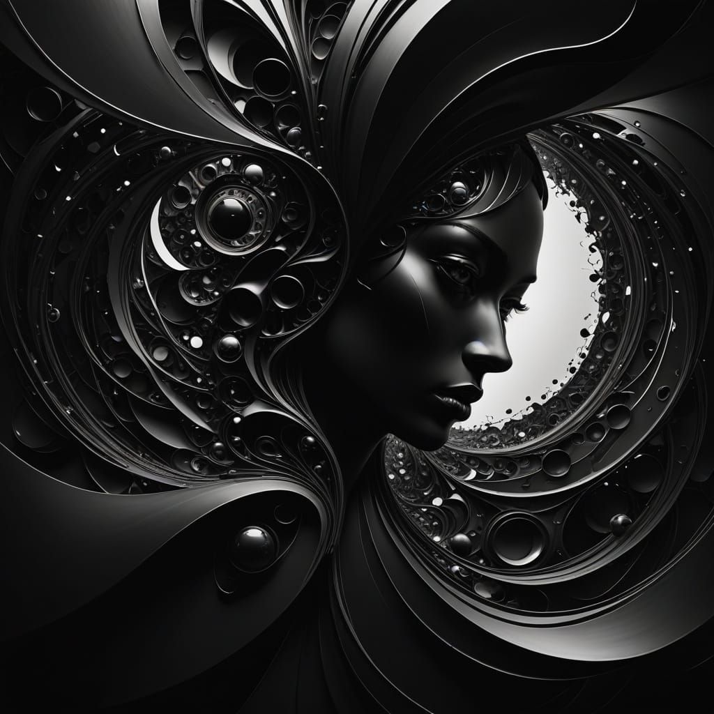 Black Abstract Surreal Landscape