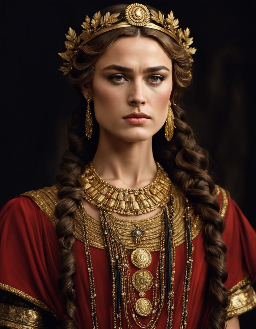Regal Roman Empress in Opulent Attire