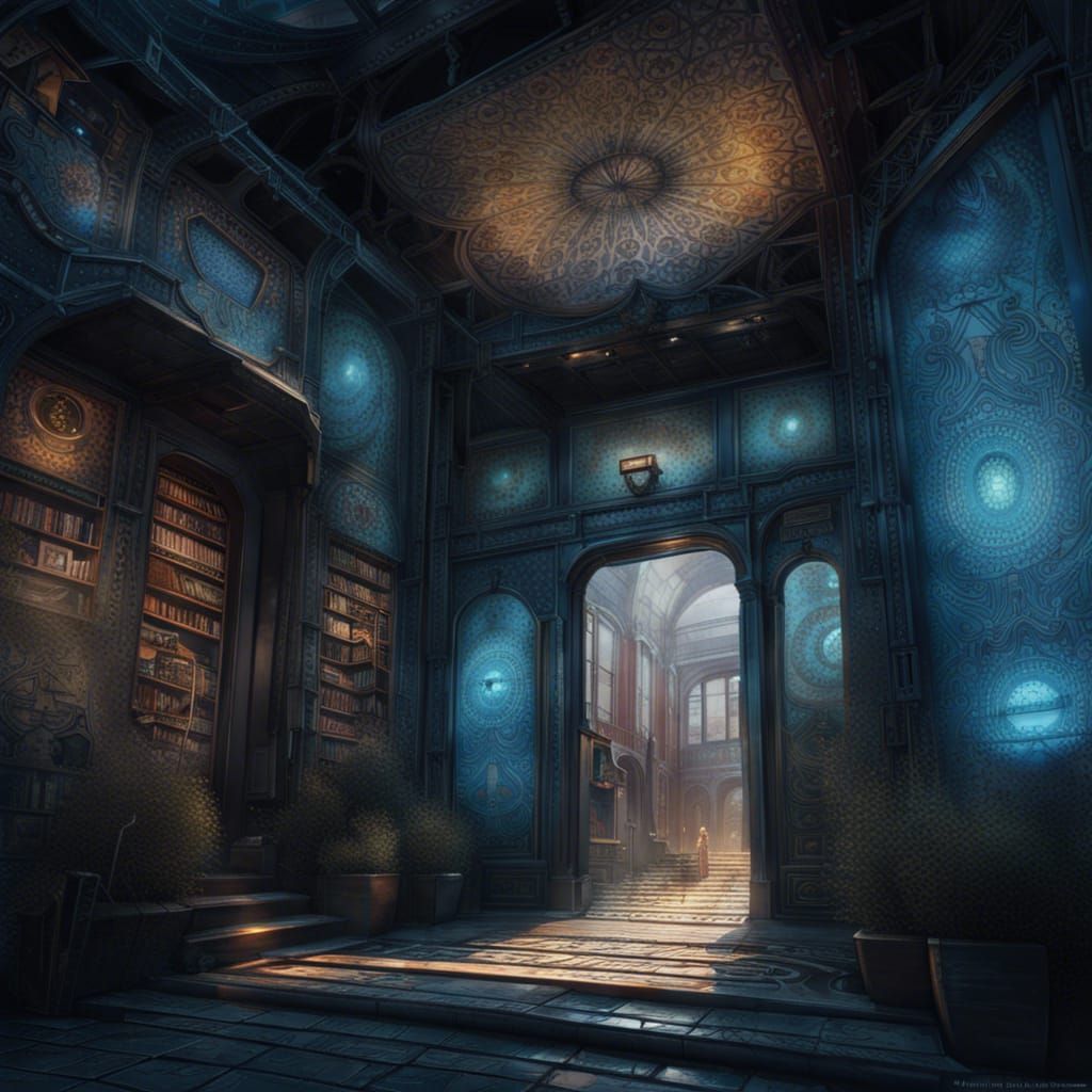 Post-Apocalyptic Museum Entrance in Futuristic Style