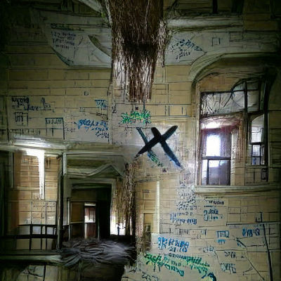 Abandoned Room with Peeling Paint