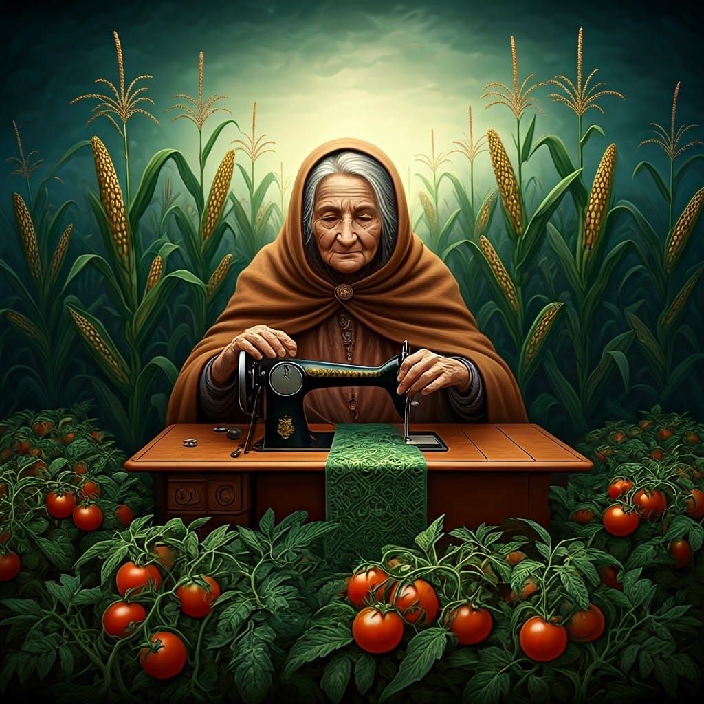 Fantasy Landscape Weaving, in Maximalist Surrealist Style